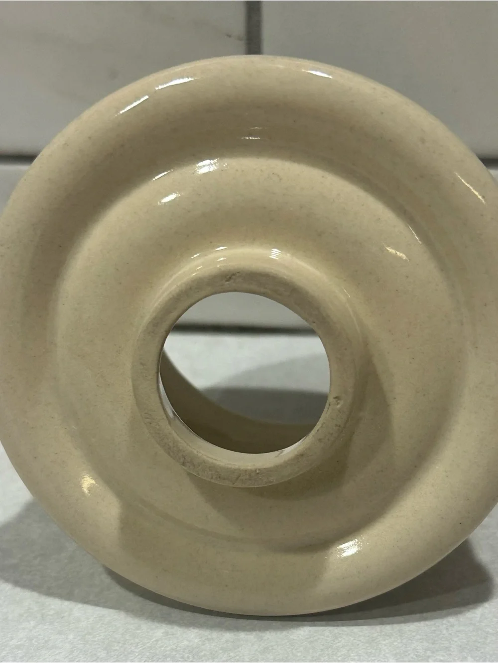 Home & Garden Party Apple Stoneware Mini Candle Topper -3” W at top. 3.75” Tall.